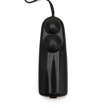 Front view of black two-button controller