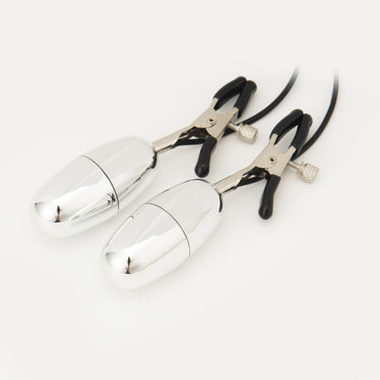 Vibrating Nipple Clamps with Controller