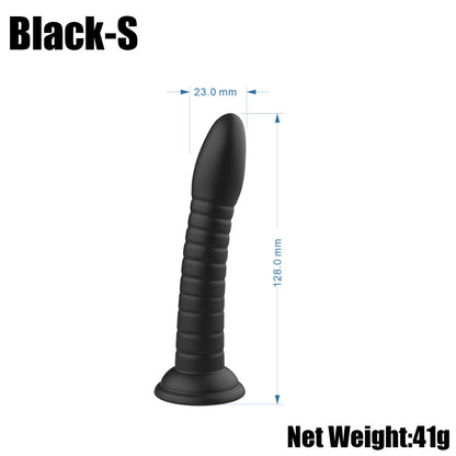 Small black ribbed toy dimension diagram