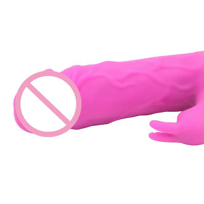 Close-up of pink rabbit vibrator shaft