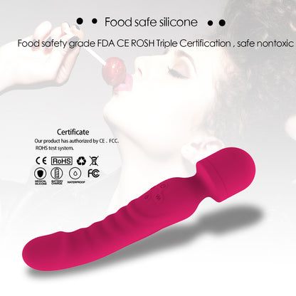 Pink vibrator with material information graphic