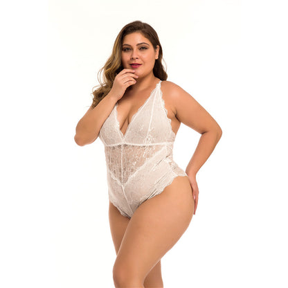 White lace halter bodysuit
