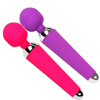 Rechargeable Thrusting Vibrator, Pink & Purple
