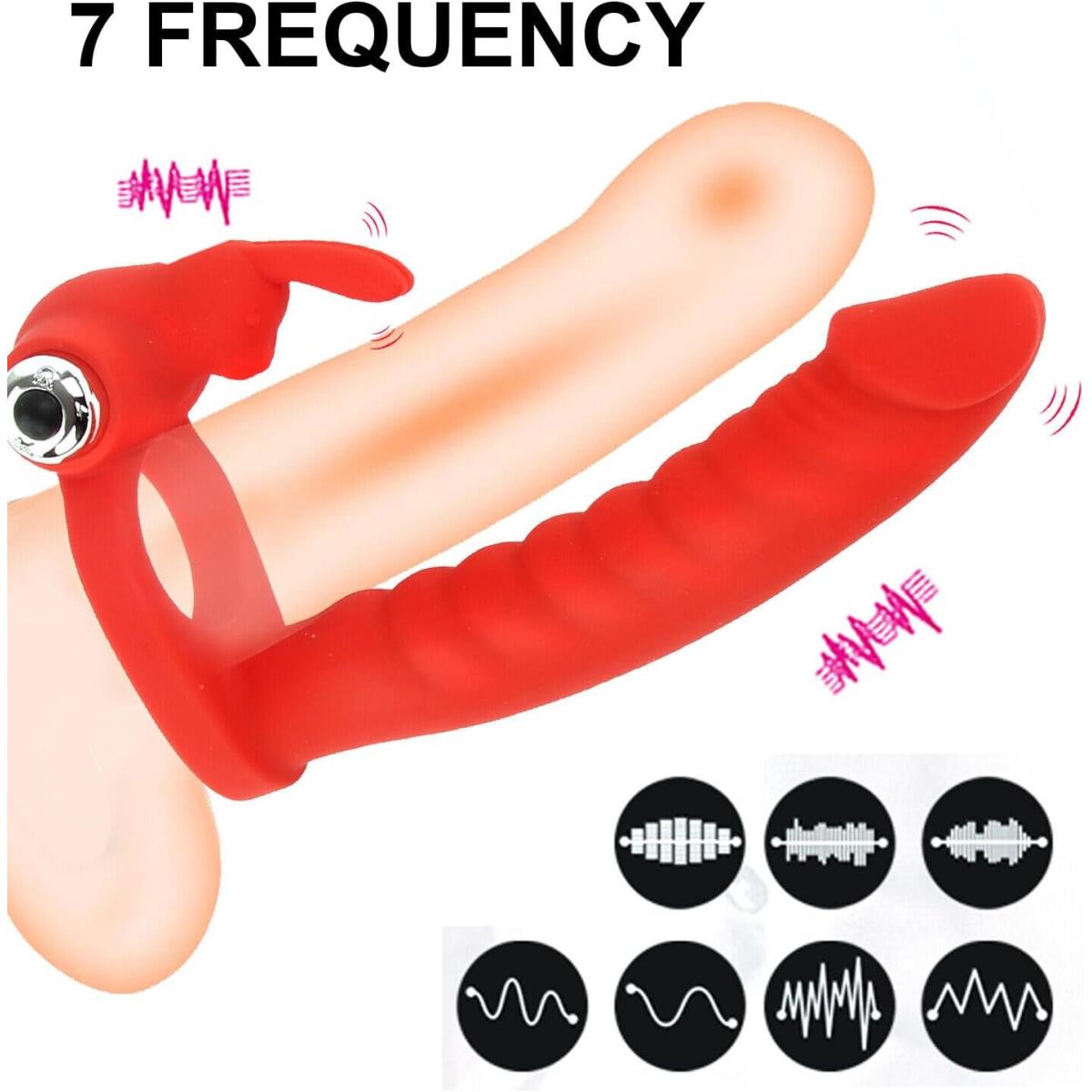 Red 7-mode dual-ended vibrator – main product image