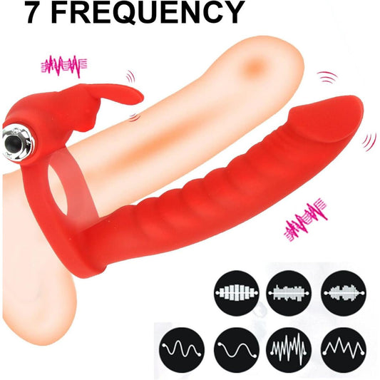 Red 7-mode dual-ended vibrator – main product image