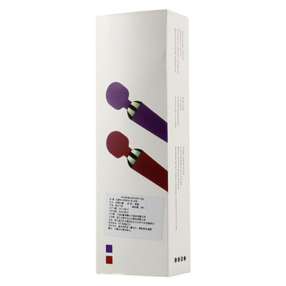 Wand massager retail packaging with color illustrations