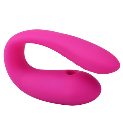 Pink U-shaped vibrator with rounded ends