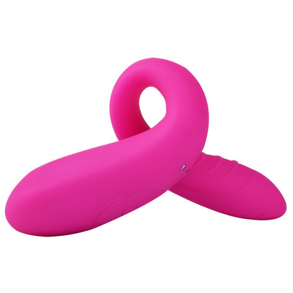 Front view of pink U-shaped vibrator