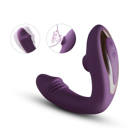 Purple curved massager with controls close-up