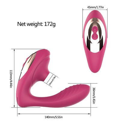 Pink curved massager dimension and weight diagram