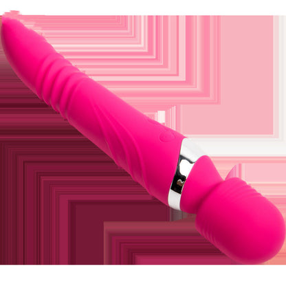 Pink ribbed double-ended massager