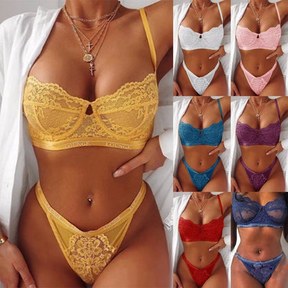 Lace-Detail Lingerie Set, Six Colors