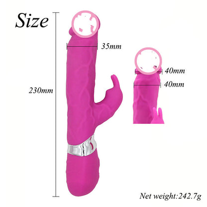 Pink rabbit vibrator dimension diagram