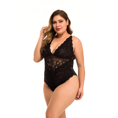 Black lace halter bodysuit