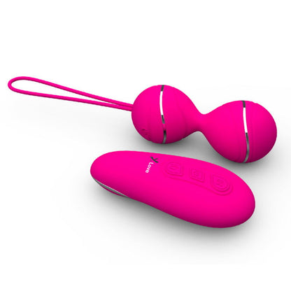 Pink vibrating balls with matching remote