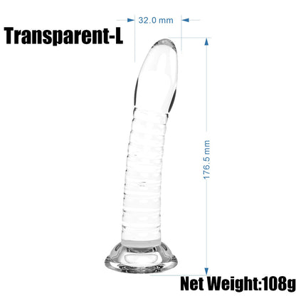 Large clear ribbed toy dimension diagram