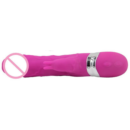 Pink rabbit vibrator shown horizontally