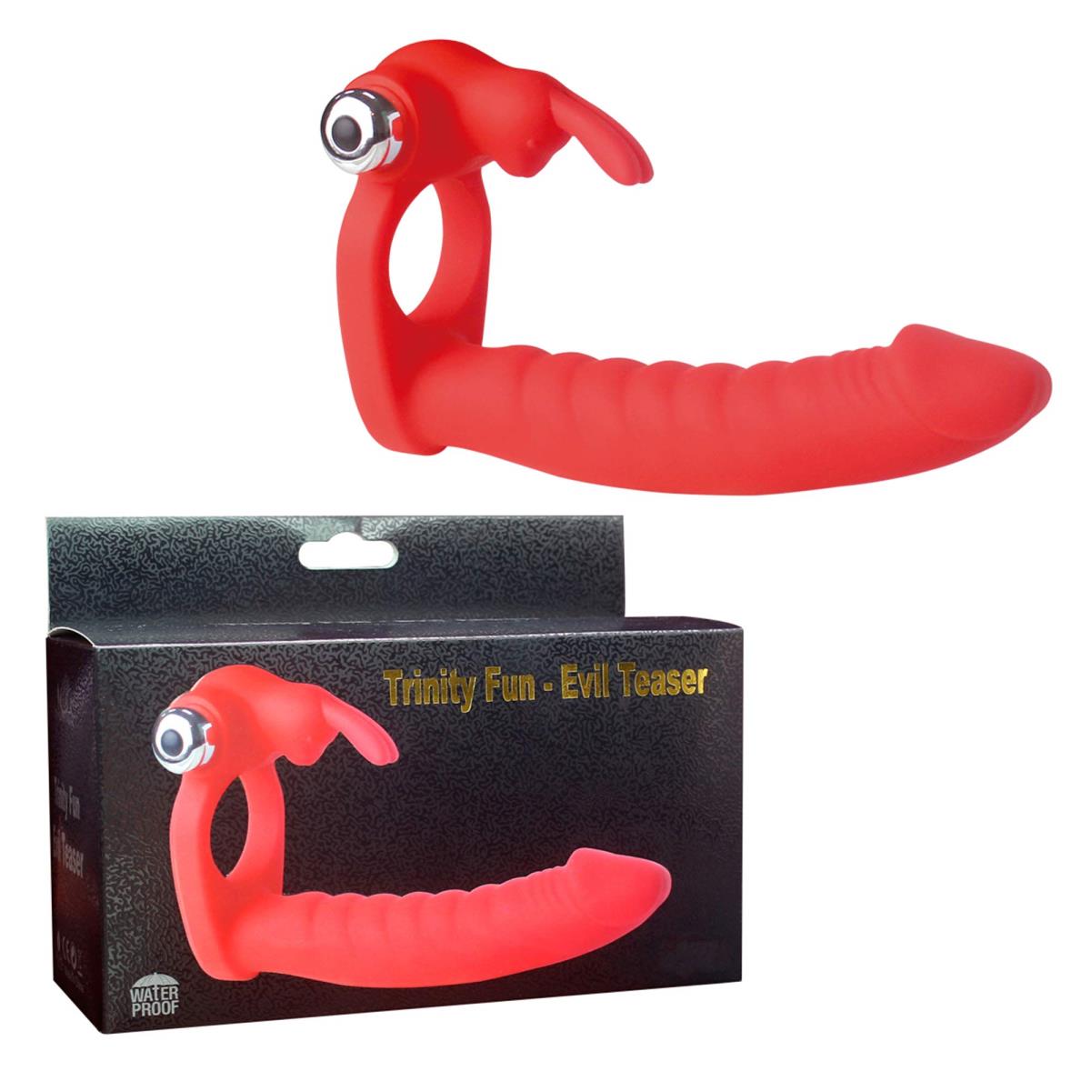 Red dual-ended vibrator with USB magnetic charging – product gallery