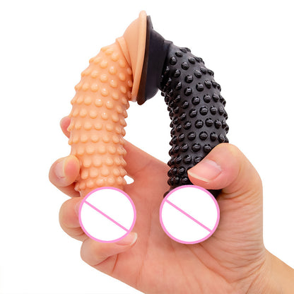 Flexible textured toys in peach and black