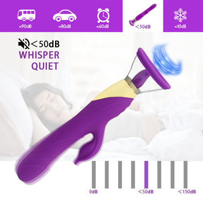 Purple rabbit vibrator with motor illustration