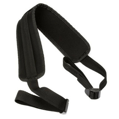 Black padded strap opened to show loop design