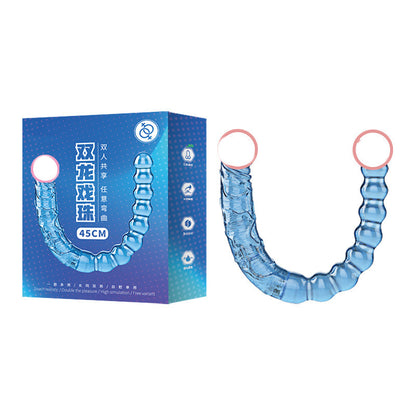 Blue double-ended bead toy with retail box