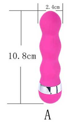 Style A pink mini vibrator dimension diagram