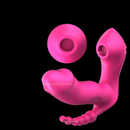 Pink remote-control vibrator with bead attachment
