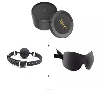 Black candle, eye mask and ball gag set