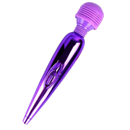 Purple metallic-finish wand massager