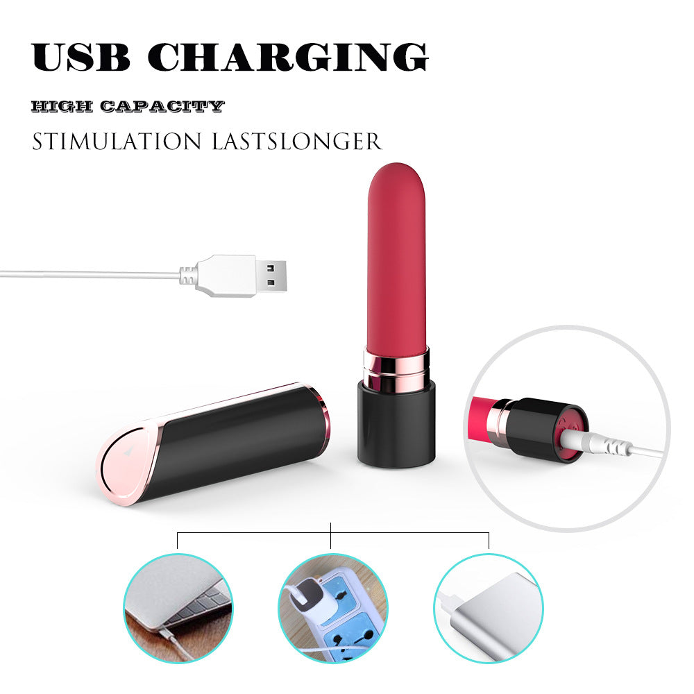 Women's Lipstick 10-frequency Vibrating Spear Usb Charging