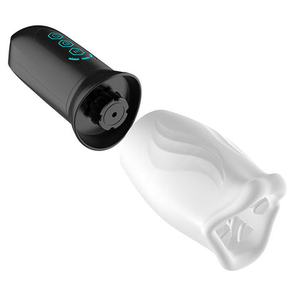 Black handled massager with removable clear sleeve