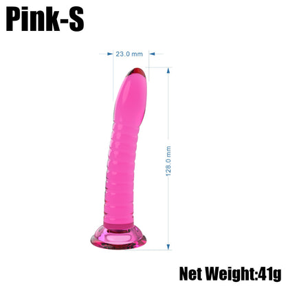 Small pink ribbed toy dimension diagram
