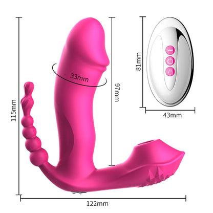 Pink remote-control vibrator dimension diagram