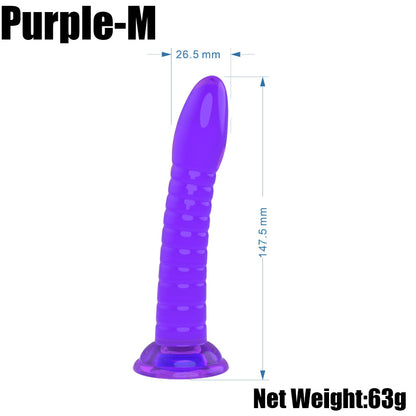 Medium purple ribbed toy dimension diagram