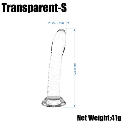 Small clear ribbed toy dimension diagram
