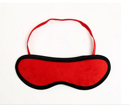 Red eye mask with black edging
