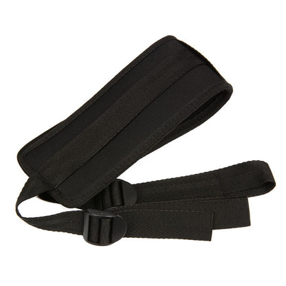 Black adjustable strap folded for display