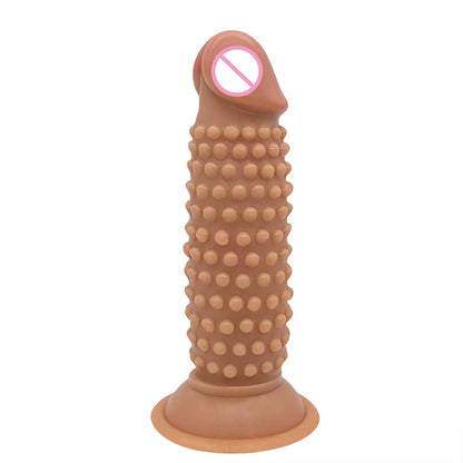 Brown textured toy with flared base