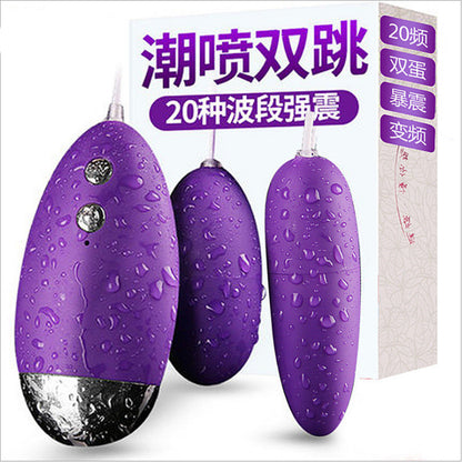 Purple egg vibrator with splash graphic