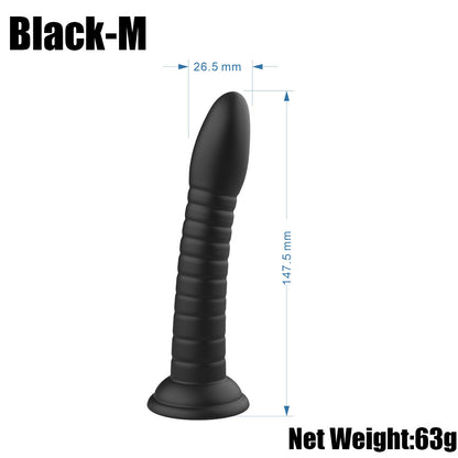 Medium black ribbed toy dimension diagram