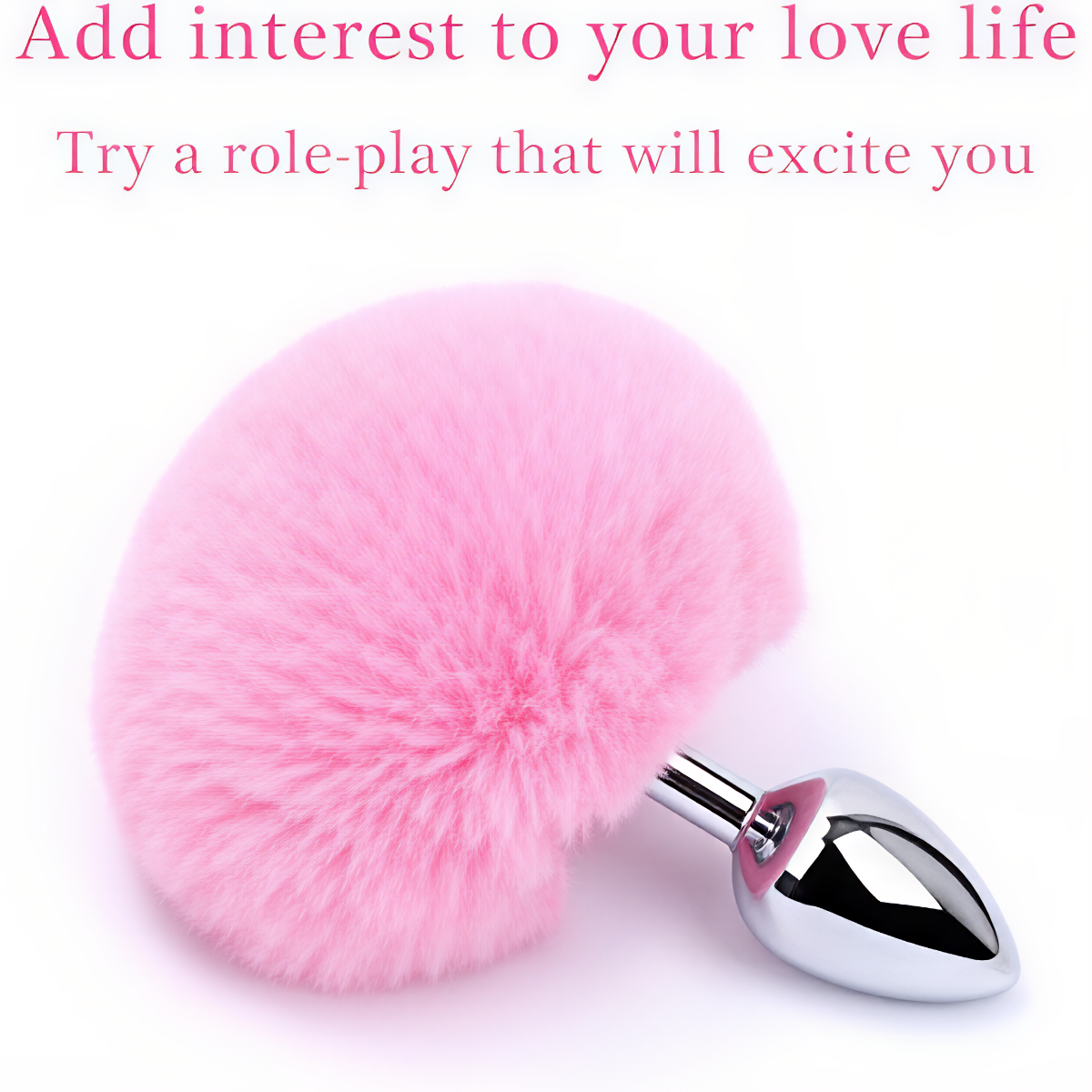 Pink rabbit-tail anal plug – additional product detail
