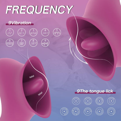 Rose-red tongue-inspired mini vibrator – product view