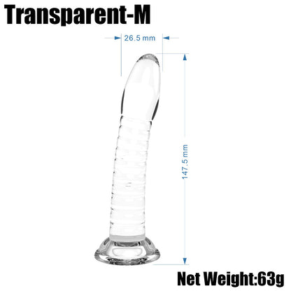 Medium clear ribbed toy dimension diagram