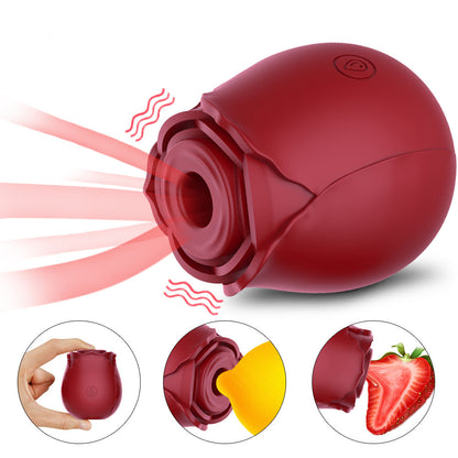 Red rose-shaped toy with opening detail illustrations