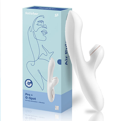 White curved vibrator beside blue retail box