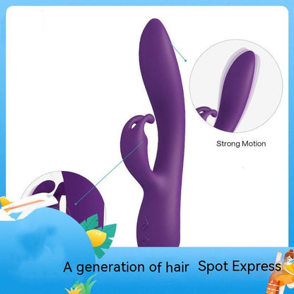 Purple rabbit vibrator with rounded shaft detail