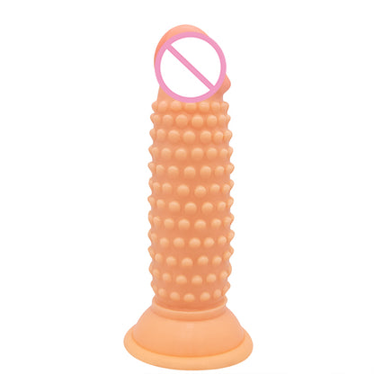 Peach textured toy with flared base