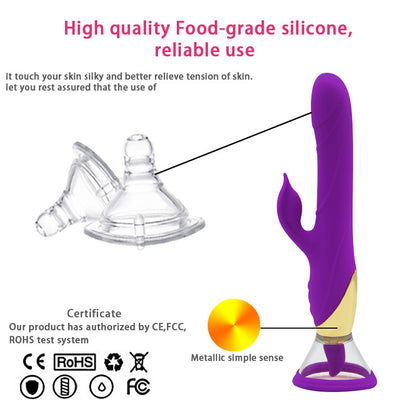 Purple rabbit vibrator with detachable component illustration