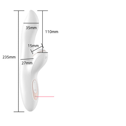 White curved vibrator dimension diagram